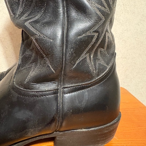 Vintage Nacona Black Leather Western Cowboy Boots Men’s Size 9 - Picture 9 of 14